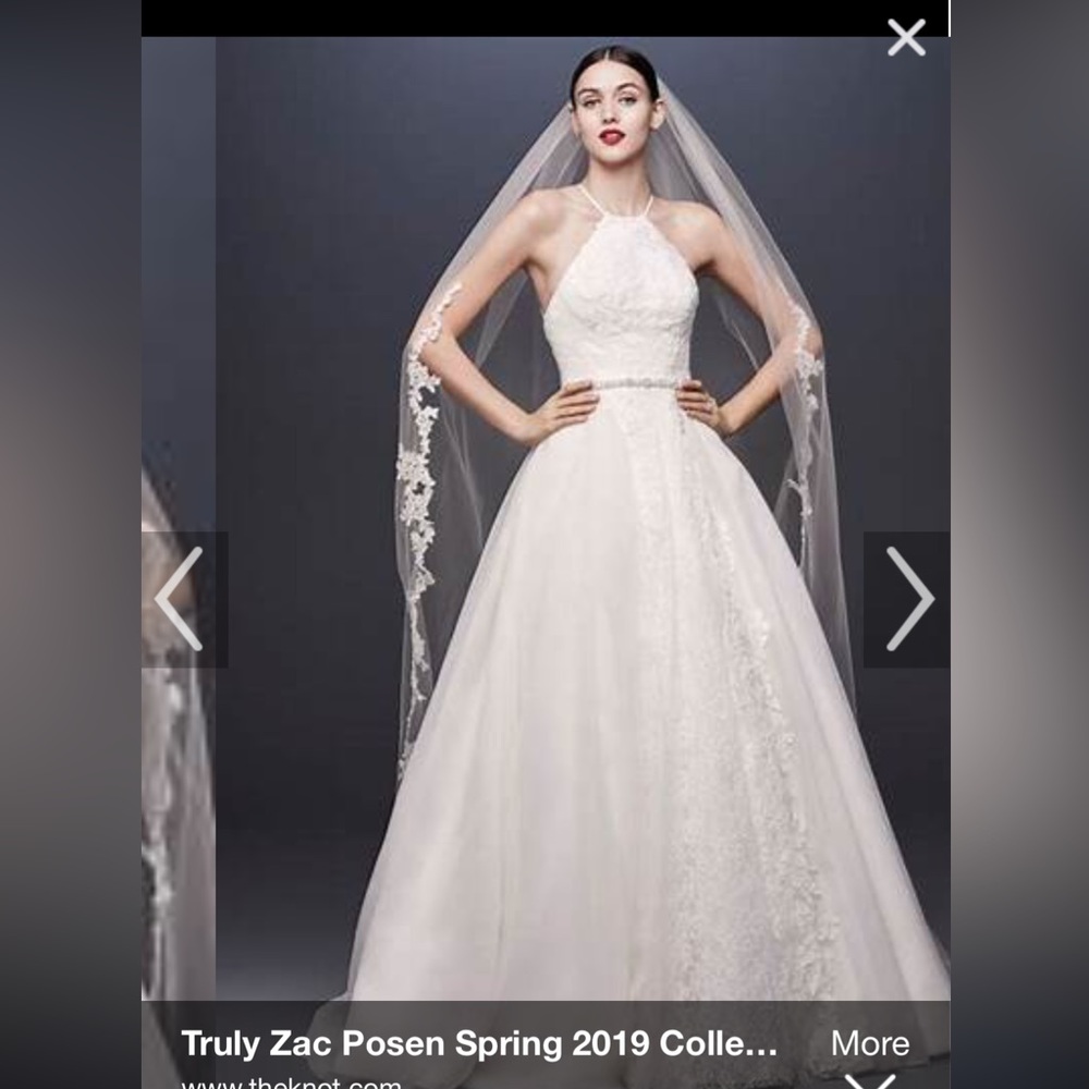 WOMENS Truly by Zac Posen, wedding dress size 10 in soft white. - Picture 3 of 8